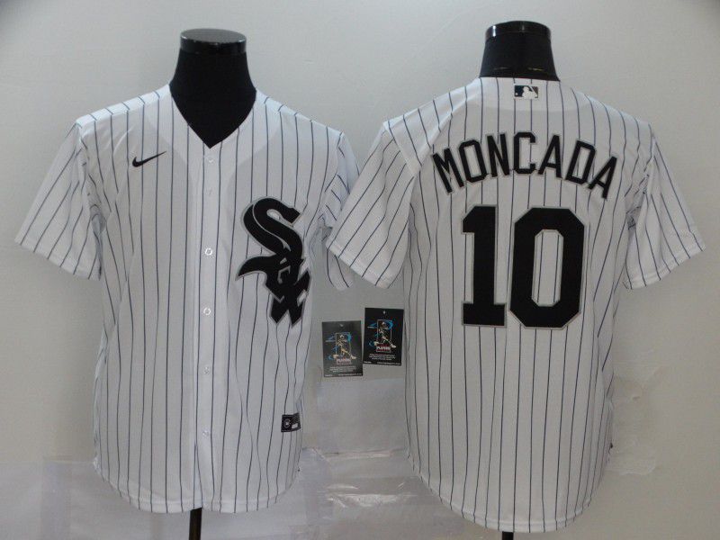 Men Chicago White Sox #10 Moncada White Game Nike MLB Jerseys->chicago white sox->MLB Jersey